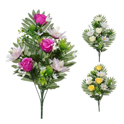 Kytica ruža ľalia 3f 45cm