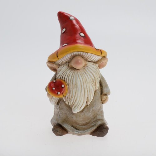 Trpaslík s muchotr. klobúkom 11*8,5*17,5cm - Jesenné dekorácie
