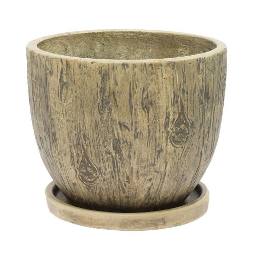 J88 kvetináč + miska okrúhly lincy hnedá 37h30,3cm l