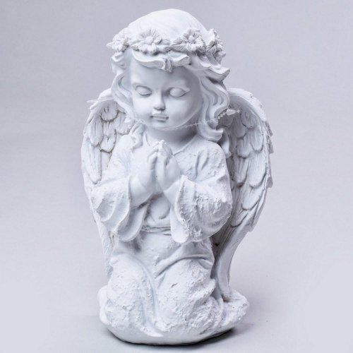 Anjel polyres. biely modliaci v23cm