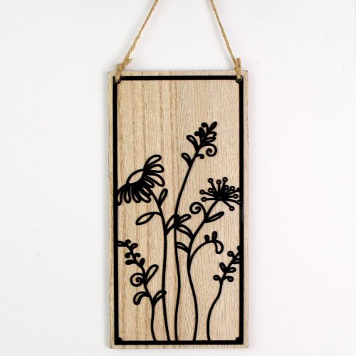 Záves obraz drevo/kov 20x0,5x10cm natur