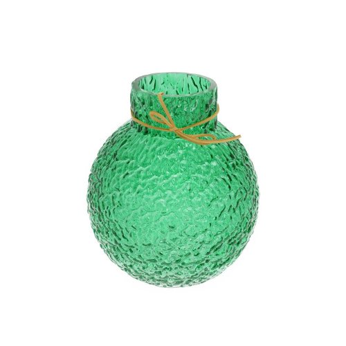 Váza sklo zelená 7.5*17.5cm