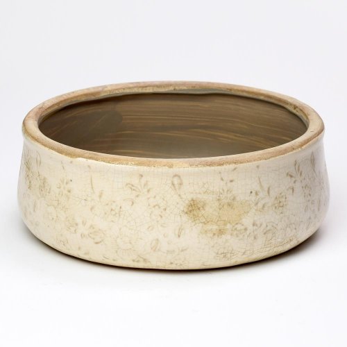 Obal kruh keramika vzor kvety hnedé 21,5x21,5x8cm super cena