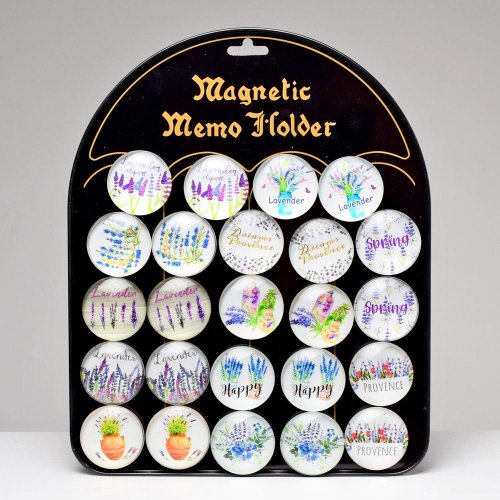 Magnetka levanduľa mix 4x4x1,4cm 24ks