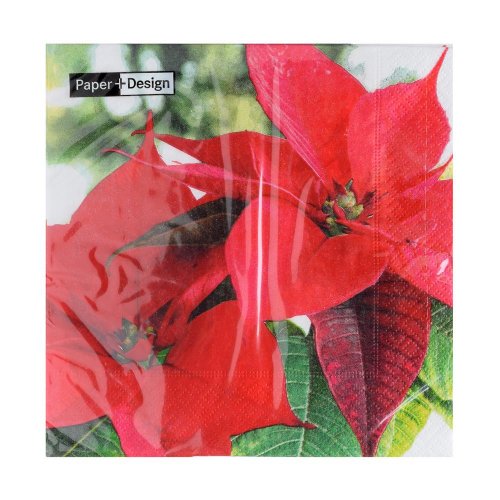 203479 servítky 33x33cm blooming red