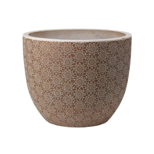J120 kvetináč + miska jasmin antik šedo-hnedá 44x36cm xl