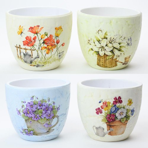 390fl/s kvetináč vzor kvety 13,5x13,5x11cm