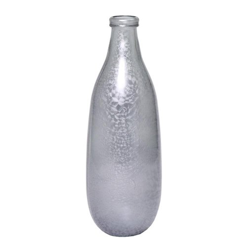 Váza fľaša z recyklovaného skla d. sivá matná - v40xh15cm
