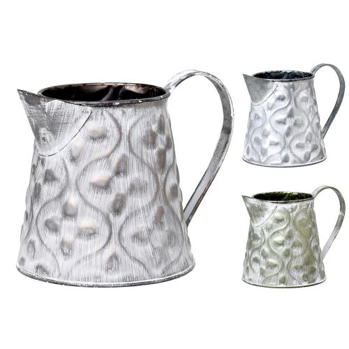 Váza džbán mini kov mix 3f zelený ornament v:13x9,5cm super cena