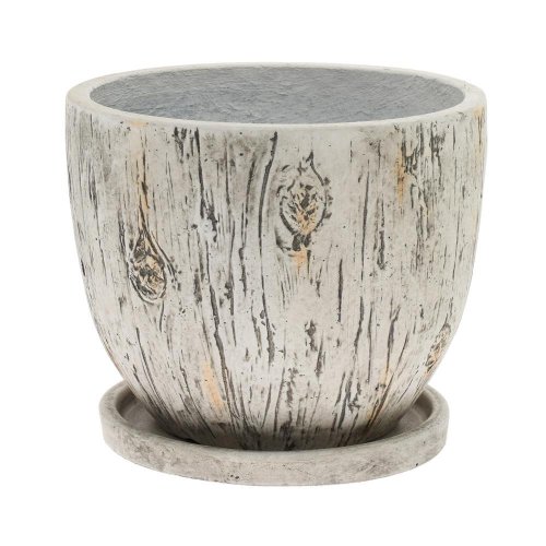 J87 kvetináč + miska okrúhly lincy biela 44h36cm xl