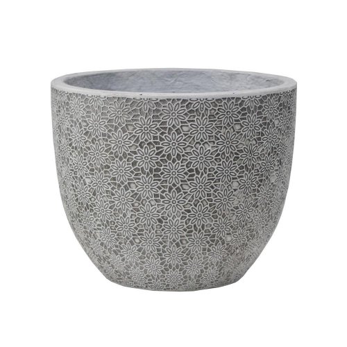 J120 kvetináč + miska jasmin antik biela 30x24,5cm m