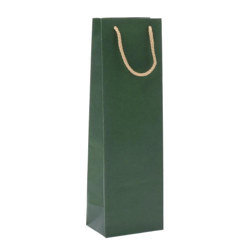 Taška papier fľaša kraft sv zelená 12x39+9 - Veľkonočné ozdoby