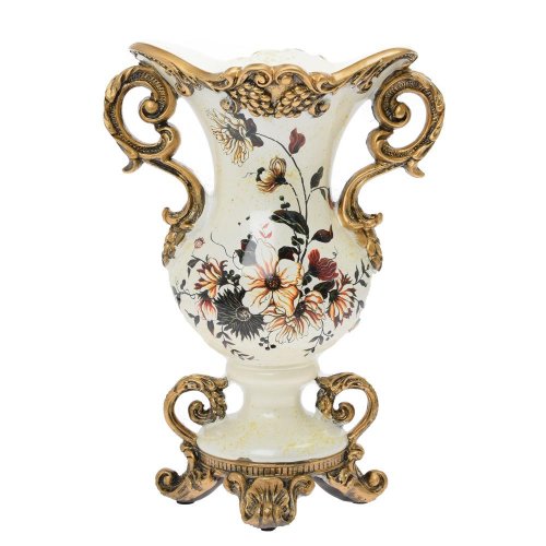 Váza vintage polyrez. krém 18*30cm