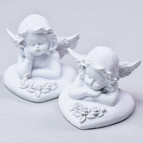 Anjel na srdiečku biely mix2/ 8cm