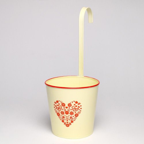 Obal záves kov červené folk srdce v:14/33x14cm super cena