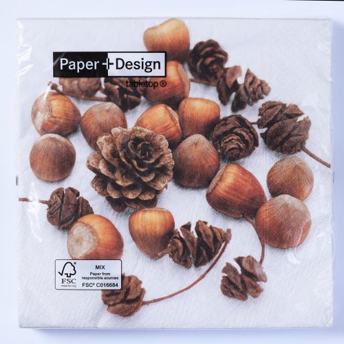 200734 servítky cones and nuts 33 × 33 cm