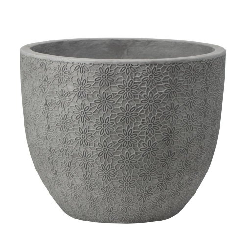 J121 kvetináč + miska jasmin antik šedá 44x36cm xl