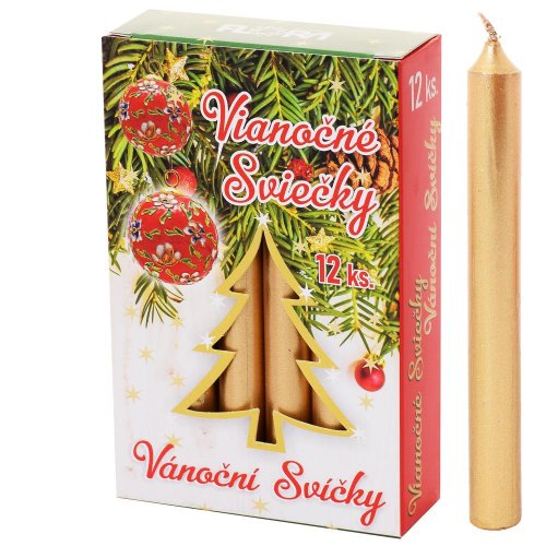 Vianočné sviečky zlaté 12/115 - Vianočné dekorácie a ozdoby