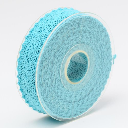 Stuha čipka  25mmx8m  sv modrá