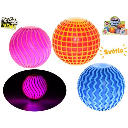 Loptička 6cm disco guľa na batérie so svetlom