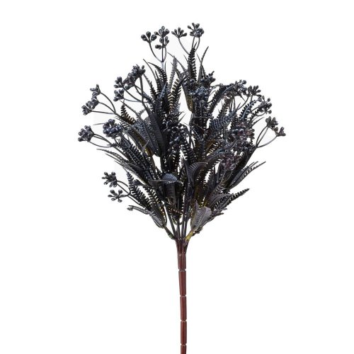 Zeleň drob.kvietky zeleno-modrý metal 37cm