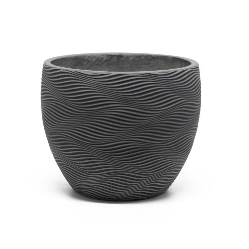J125 kvetináč + miska kiki  antik šedá 30x24,5cm m
