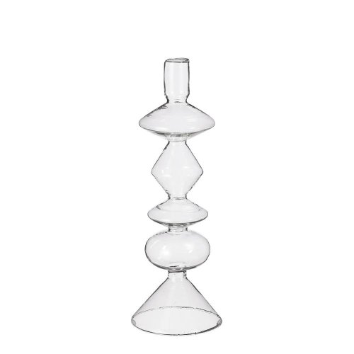 Super cena svietnik costa sklo transp- v25,5xh9cm