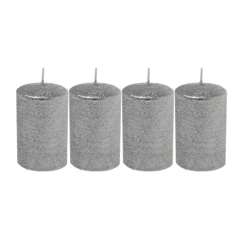 Valec 4-pack gliter strieborný 6x9