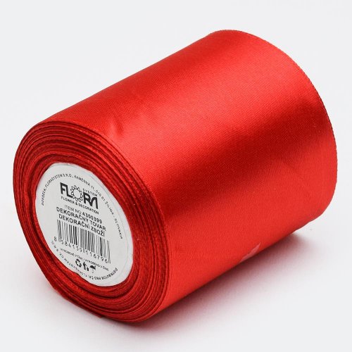 Satén stuha 64mm/10m červená farba 163