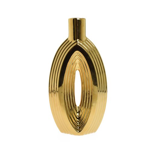 Váza keramika 14x6x27,5cm zlatá