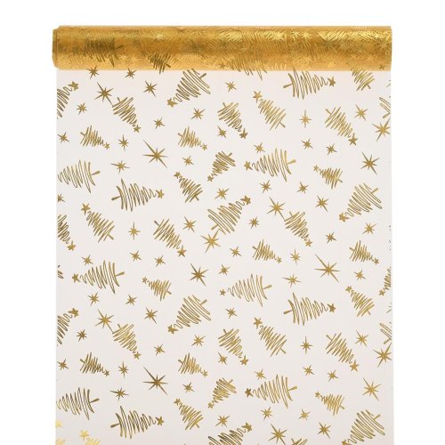 Organza lesklá 39x10 zlatá - Vianočné dekorácie