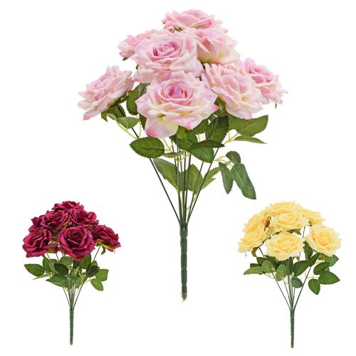 Kytica ruža, zeleň mix/3f 45cm