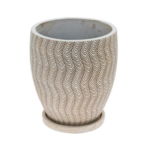 J131 kvetináč + miska lala béžová 44x43,5cm l