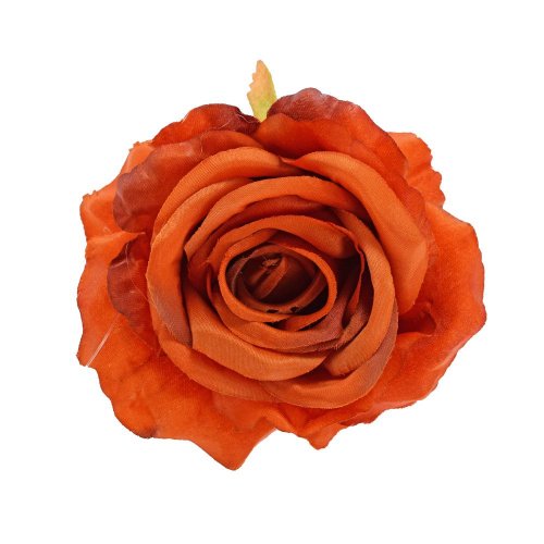 Hlava ruža tmavo-oranžová priem:10cm bal:12ks