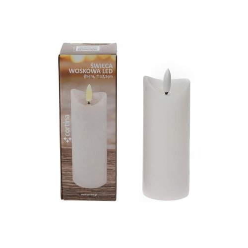 Svet.led roztaveny vosk biely 12,5x5cm 8/25