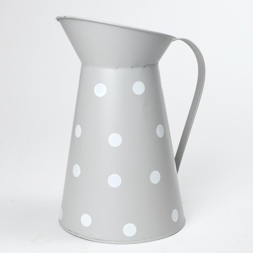 Váza džbán veľký kov šedý veľké bodky v:26,5x15,5cm super cena