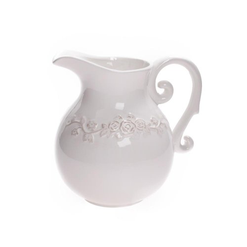 Váza džbán keramika 19x14x8cm biely