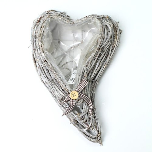 Obal srdce  šedý 23x36x7.5cm