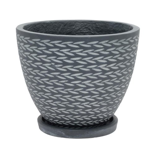 J44 kvetináč + miska eve čierna 37cm h130,3cm l