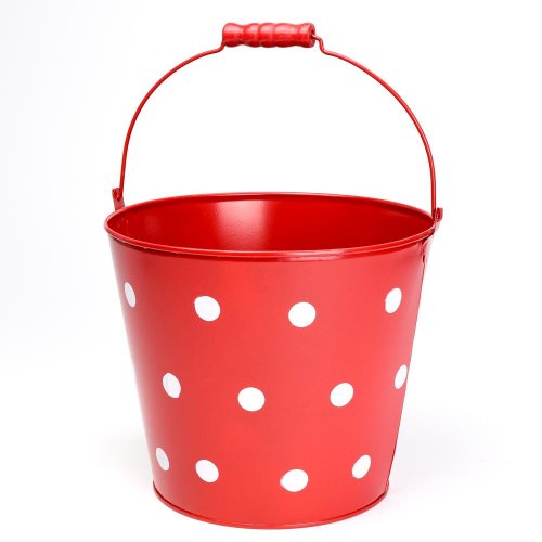 Obal vedro kov veľké červená veľké bodky v:18,5/30x22cm super cena