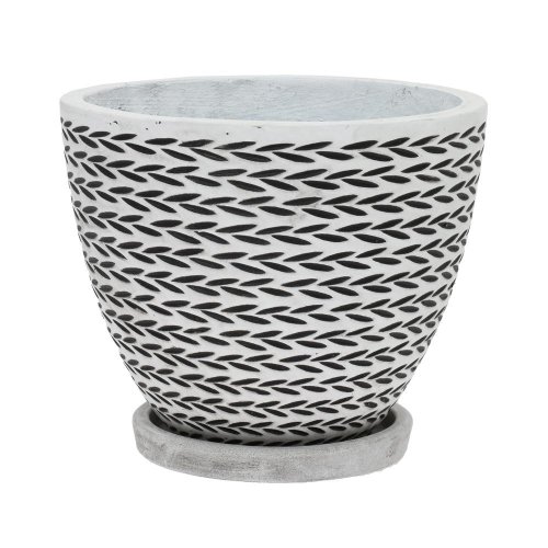 J45 kvetináč + miska eve white 24cm h19,6cm s