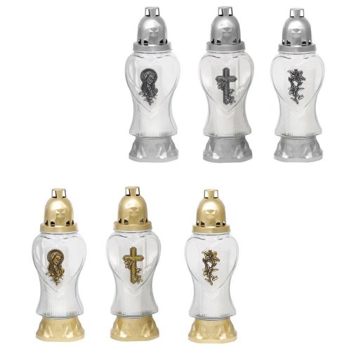 Z-344 kah.sklo srdce 80gr/mária,kríž,ľalia/ 28cm