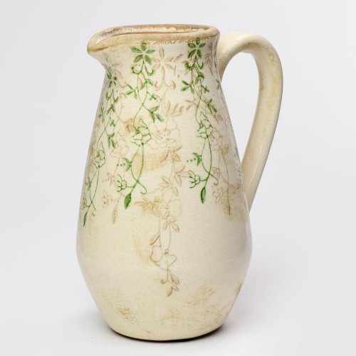 Džbán s uchom keramika vzor zelený 16,5x12,5x22cm super cena