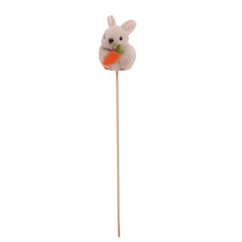 Zápich zajačik sivý textil 32cm