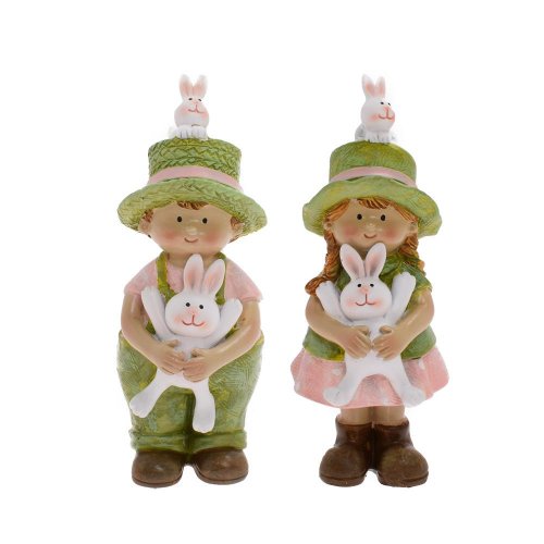 Detičky so zajačikom zel/bie mix/2 poly 5*5*14cm