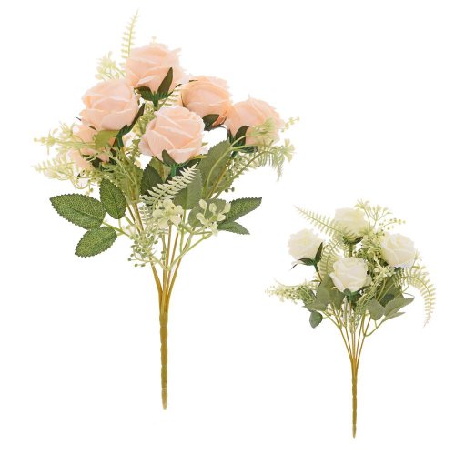 Kytica ruža, zeleň mix/2f 27cm