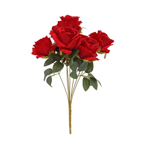 Kytica ruža x7 45cm červená