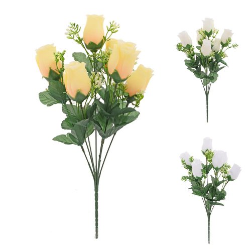 Kytica ruža, zeleň mix/3f 37cm