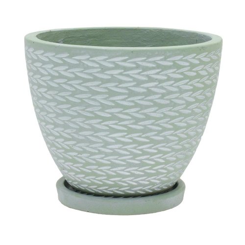 J46 kvetináč + miska eve zelená 24cm h19,6cm s