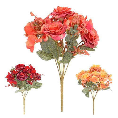 Kytica ruža x7 36cm mix/3f jesenné f